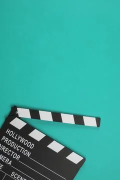 Clapperboard flat lay. High quality photo Stock Photos