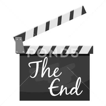 Clapperboard icon, gray monochrome style Stock Illustration