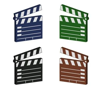 Clapperboard icon illustrated in vector on white background clapperboard i... Foto stock