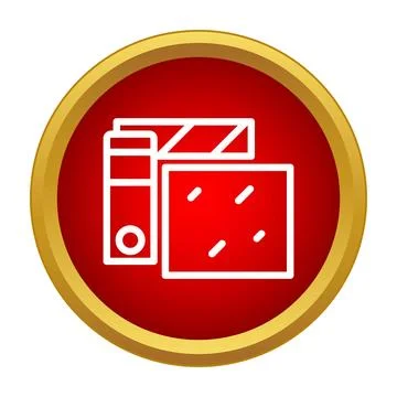 Clapperboard icon representing cinema and movie production Stock Illustration