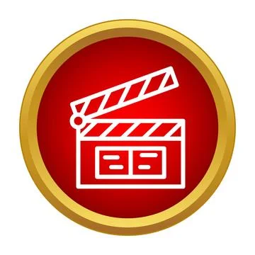 Clapperboard icon representing cinema and film production Ilustración de archivo