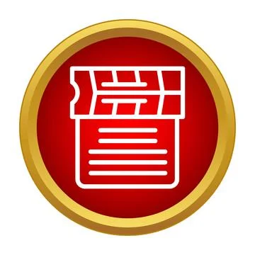 Clapperboard icon representing movie creation and cinema production Stock Illustration