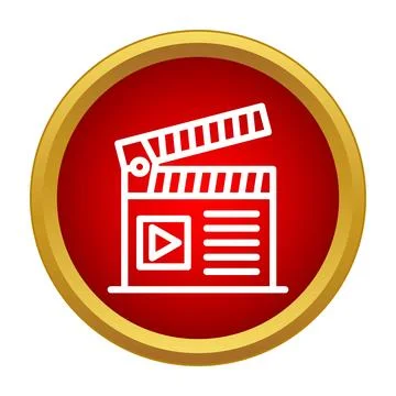 Clapperboard icon representing video and film production Stock Illustration
