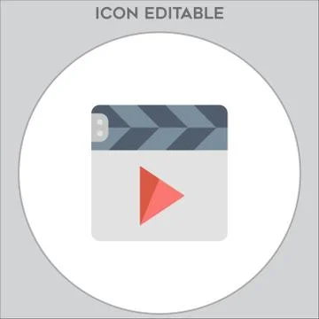 Clapperboard icon in trendy flat style isolated Stock Illustration