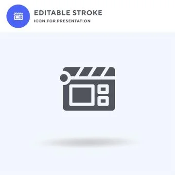 Clapperboard icon vector, filled flat sign, solid pictogram isolated on white イラスト素材