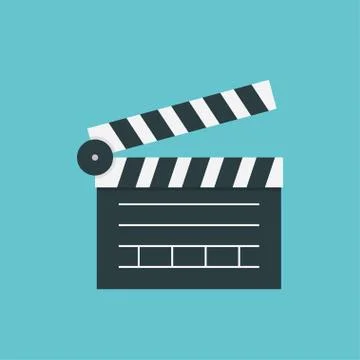 Clapperboard icon vector Stock Illustration