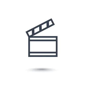 Clapperboard icon on white Stock Illustration