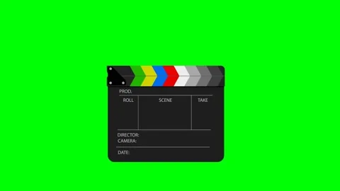 Clapperboard isolated on chromakey background. Filming a movie. Green screen. Stock Footage 171374206