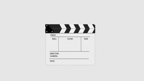 Clapperboard isolated on transparent background. Filming a movie. Alpha channel. Stock Footage 171576822