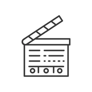 Clapperboard - line design single isolated icon Illustrazione stock