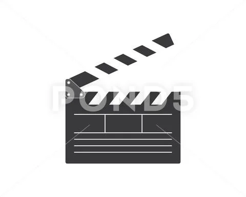 Clapperboard movie icon of industry movie and movie festival vector illustrat Stock Illustration