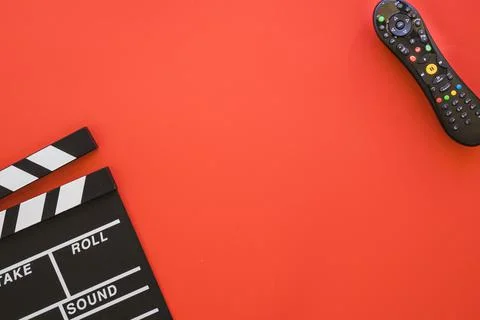 Clapperboard remote control space. High quality photo Stock Photos