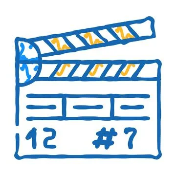 Clapperboard tool icon doodle illustration Ilustração Stock