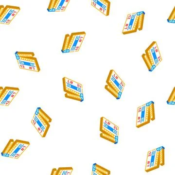 Clapperboard tool isometric icon seamless pattern Stock Illustration