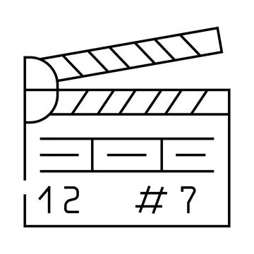 Clapperboard tool line icon vector illustration Stock Illustration