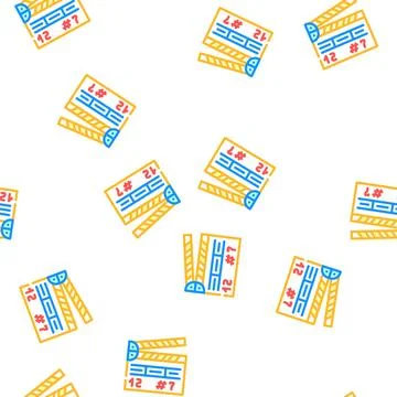 Clapperboard tool vector seamless pattern Stock Illustration