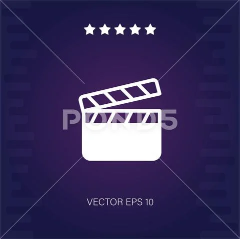 Clapperboard vector icon Stock Illustration