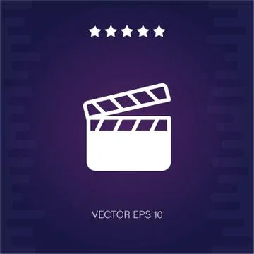 Clapperboard vector icon Stock Illustration
