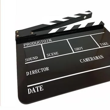 Clapperboard on White Background Stock Photos