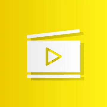 Clapperboard white icon with shadow Stock Illustration