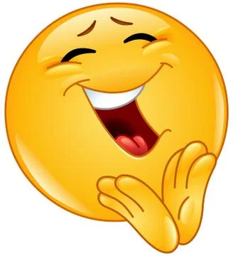 Clapping cheerful emoticon Stock Illustration