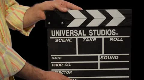 Clapping a clapboard shot Close 库存影片 8954938