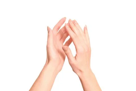 Clapping! Female hands clapping Foto stock