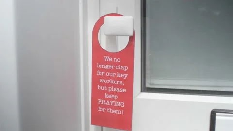 Clapping is finished, praying continues for keyworkers 4k Stock Footage 132750222