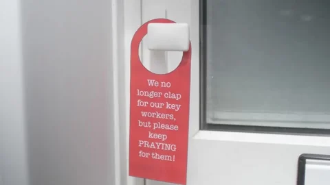 Clapping is finished, praying continues for Keyworkers HD Stock Footage 132750277