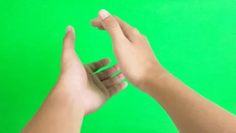 Clapping hand gesture isolated on green screen background chroma key Stock Footage 293600428
