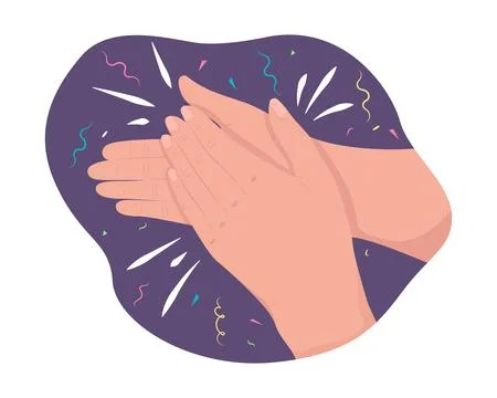 Clapping hands 2D vector isolated illustration 스톡 일러스트