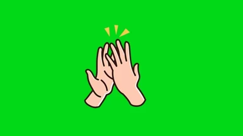 Clapping Hands Applause Animation Green Screen Stockbeeldmateriaal 342922308