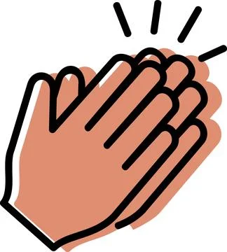 Clapping hands applause gesture flat icon Stock Illustration
