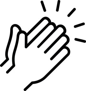 Clapping hands applause outline line icon Stock Illustration