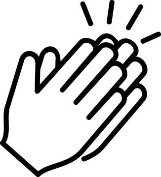 Clapping hands applause success line icon Stock Illustration