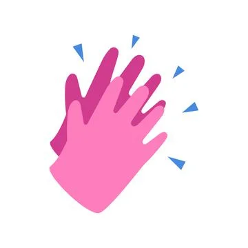 Clapping hands applause. Thank you. Isolated white Stock Illustration
