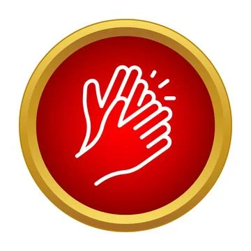 Clapping hands celebrating success and approval icon Stock Illustration
