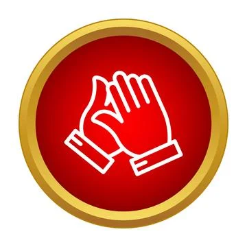 Clapping hands celebrating success and showing approval icon Stock Illustration