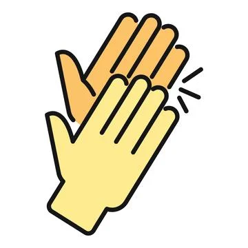 Clapping hands celebrating success and appreciation icon Stock Illustration