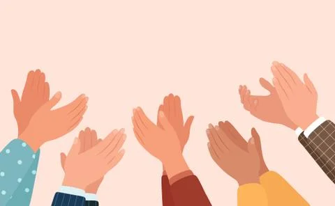 Clapping hands, different people applaud. illustration in flat style Illustration