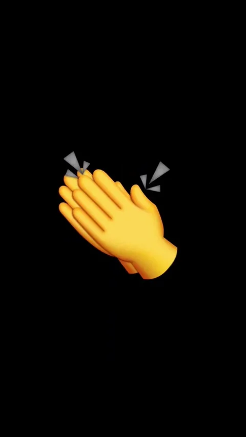 Clapping hands emoji against black backdrop Stock Footage 329406345