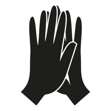 Clapping hands flat design black silhouette icon 스톡 일러스트