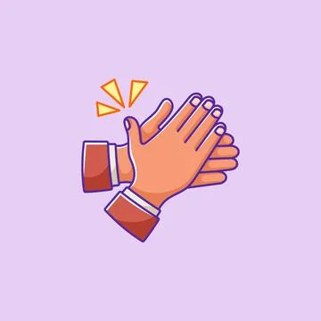 Clapping hands gesture cartoon style Stock-Illustration