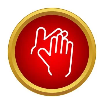 Clapping hands gesture icon on a red background Stock Illustration