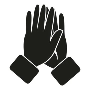 Clapping hands gesture icon on white background Stock Illustration