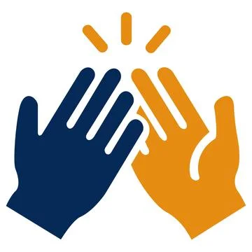 Clapping hands high five glyph icon Stock Illustration