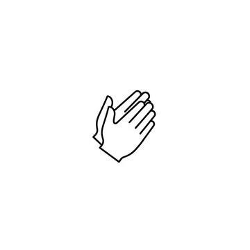 Clapping hands icon - applause symbol, outline Illustrazione stock
