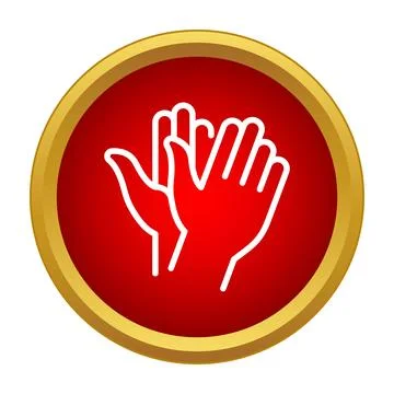Clapping hands icon illustrating a gesture of congratulations Stock Illustration