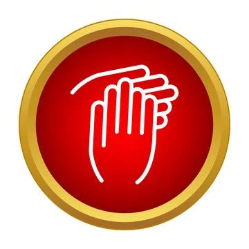 Clapping hands icon showing applause and celebration Stock Illustration