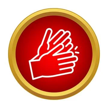 Clapping hands icon showing applause and celebration Stock Illustration